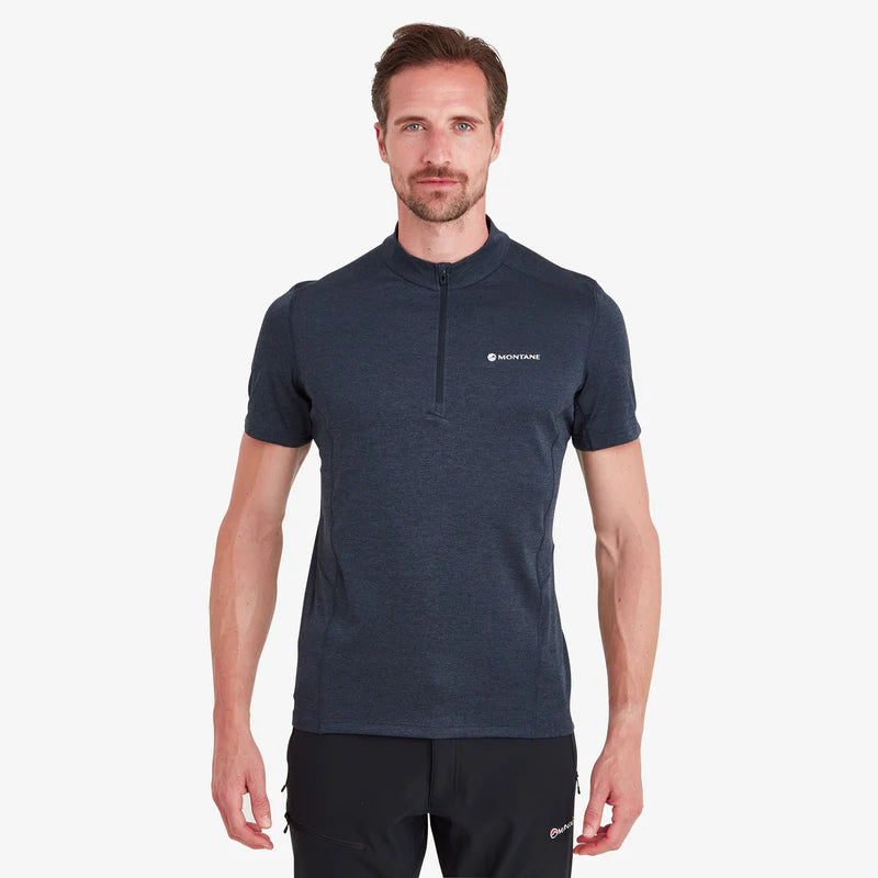 Montane Men's Dart Zip T-Shirt Bog Dog Running