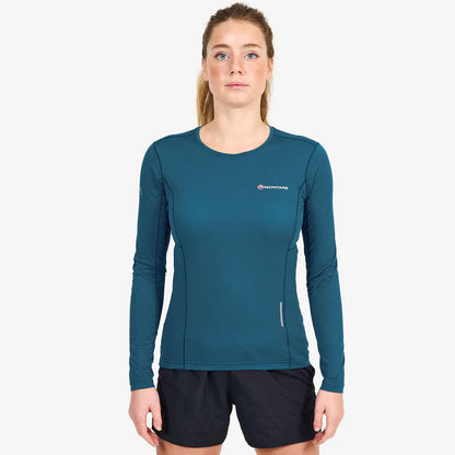 Montane Women's Blade Long Sleeve T-Shirt Bog Dog Running