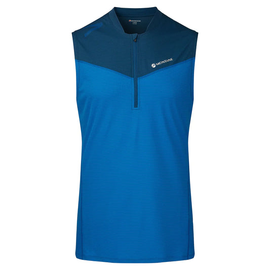 Montane Men's Dragon Zip Tank Bog Dog Running