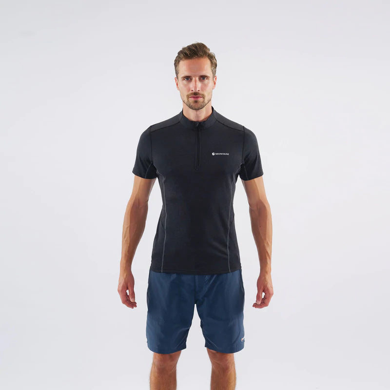 Montane Men's Dart Zip T-Shirt Bog Dog Running