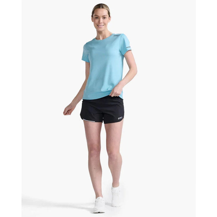 2XU Women's Aero T-Shirt Bog Dog Running