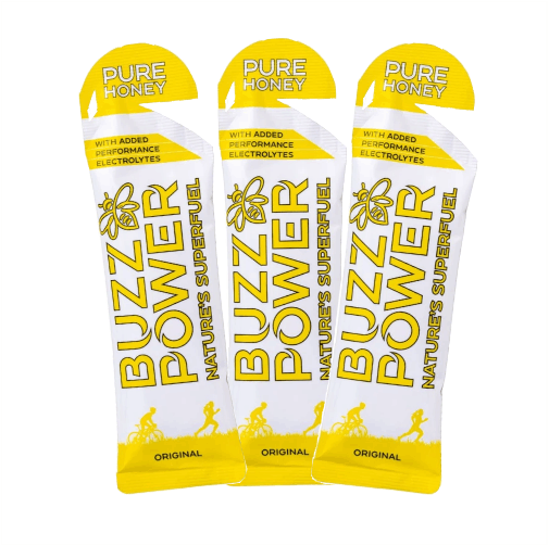 Buzz Power Organic Honey Energy Gel Fuel Pack of 3 Bog Dog Running