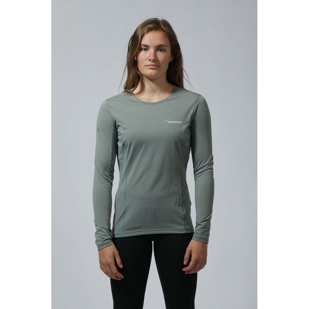 Montane Women's Blade Long Sleeve T-Shirt Bog Dog Running